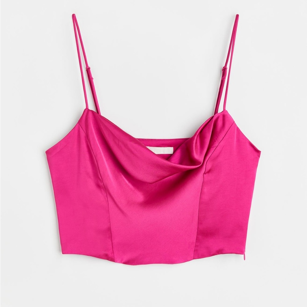 H&M Pink Cropped Corset Top